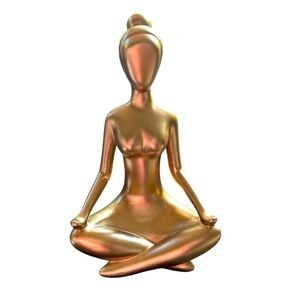 Resin Gold Colored Yoga Statue